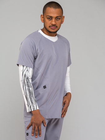 Męska koszulka medyczna z długim rękawem LONGSLEEVE - wzorek 801