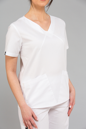 Bluza medyczna damska oversize BELLA FLEX - biała