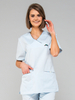 Bluza kosmetyczna damska z krótkim rękawem SONIA - baby blue