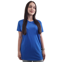 Damska medyczna koszulka T-shirt 100% miękka bawełna - chabrowa
