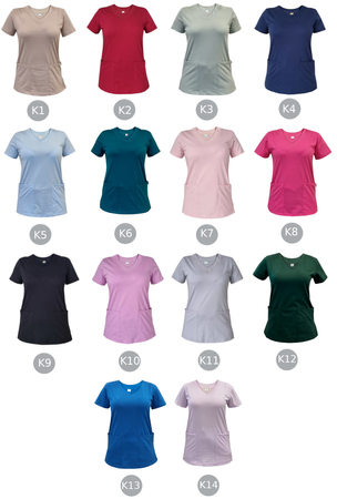Bluza medyczna elastyczna bawełna, ELASTIC BLOOM - bordowa
