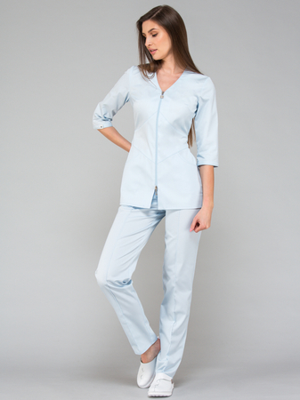 Bluza medyczna dla pielęgniarek rękaw 3/4 LILY - baby blue