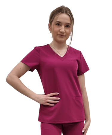 Bluza medyczna Basic Premium - wiśnia