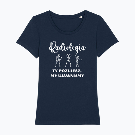 T-shirt damski z nadrukiem Radiologia - granat