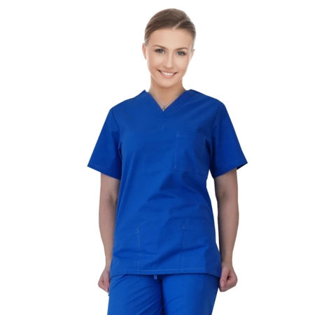 Damska bluza chirurgiczna bawełna 100% - chabrowa