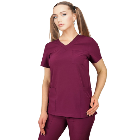 Bluza medyczna elastyczna Regular Fit  - śliwkowa