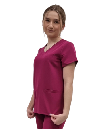 Bluza medyczna Basic Premium - wiśnia