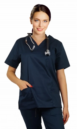Bluza chirurgiczna damska elastyczna stretch - granatowa