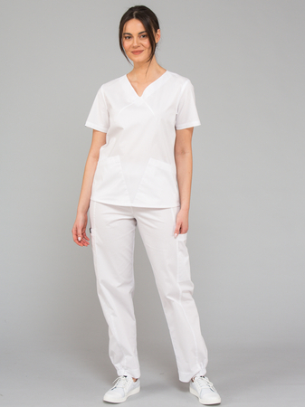 Bluza medyczna damska oversize BELLA FLEX - biała
